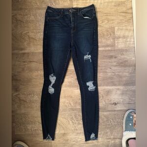 Women's Distressed Blue Jeans